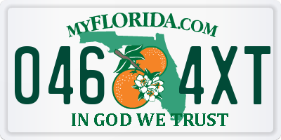 FL license plate 0464XT