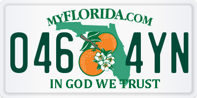 FL license plate 0464YN