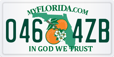 FL license plate 0464ZB