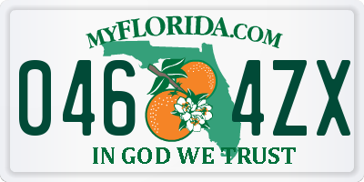 FL license plate 0464ZX