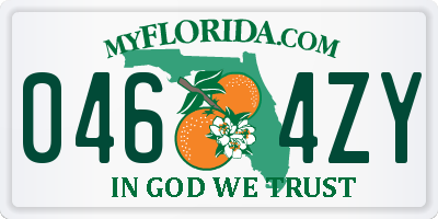 FL license plate 0464ZY