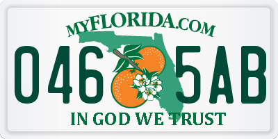 FL license plate 0465AB