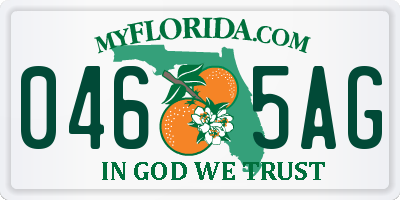 FL license plate 0465AG