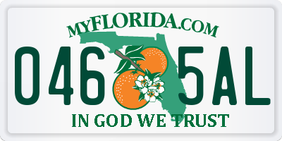 FL license plate 0465AL