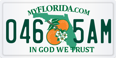 FL license plate 0465AM