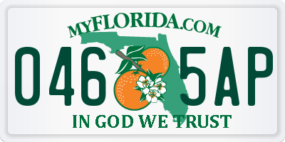 FL license plate 0465AP