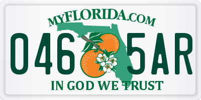 FL license plate 0465AR