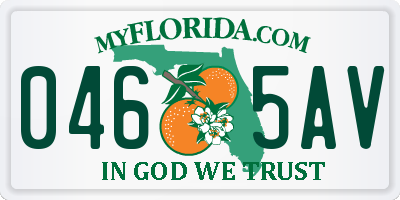 FL license plate 0465AV