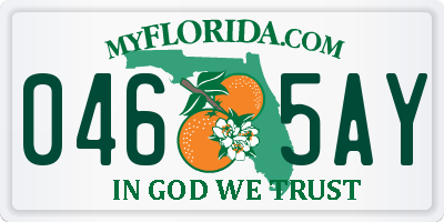 FL license plate 0465AY