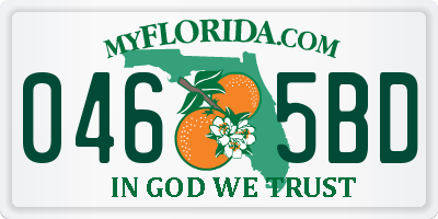 FL license plate 0465BD