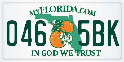 FL license plate 0465BK