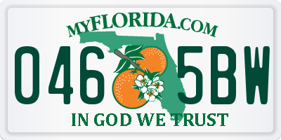 FL license plate 0465BW