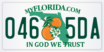 FL license plate 0465DA