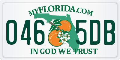 FL license plate 0465DB