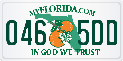 FL license plate 0465DD