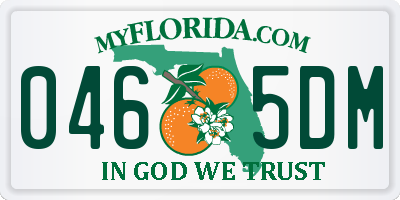 FL license plate 0465DM