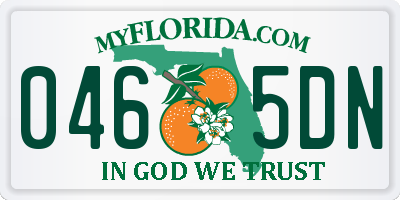 FL license plate 0465DN