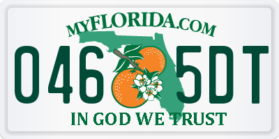 FL license plate 0465DT
