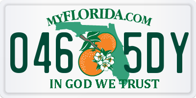 FL license plate 0465DY
