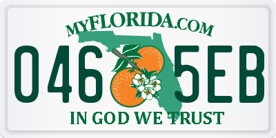 FL license plate 0465EB
