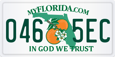 FL license plate 0465EC