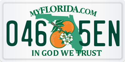 FL license plate 0465EN