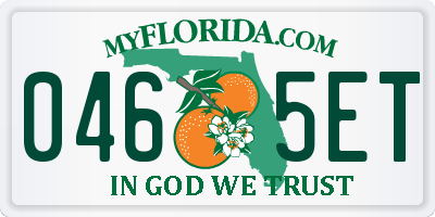 FL license plate 0465ET