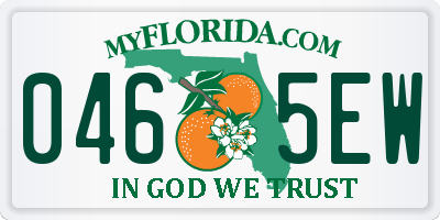 FL license plate 0465EW