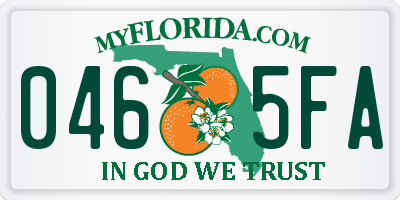 FL license plate 0465FA