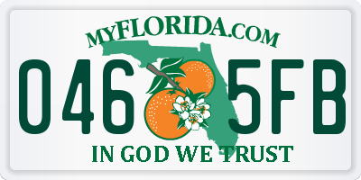 FL license plate 0465FB