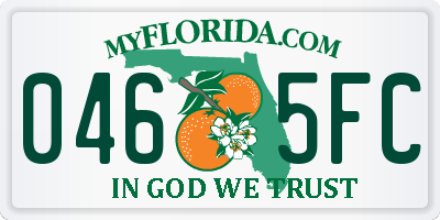 FL license plate 0465FC