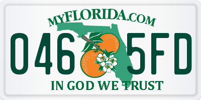 FL license plate 0465FD
