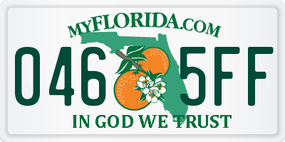 FL license plate 0465FF