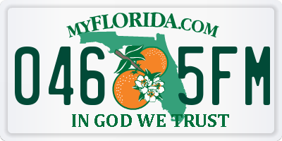 FL license plate 0465FM