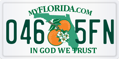 FL license plate 0465FN