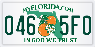 FL license plate 0465FO
