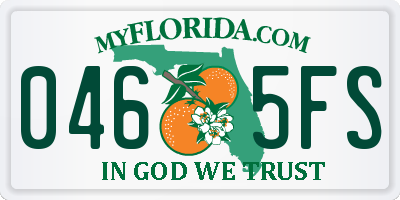 FL license plate 0465FS