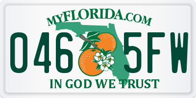 FL license plate 0465FW
