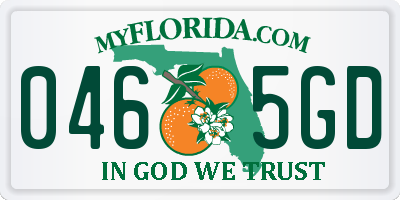 FL license plate 0465GD