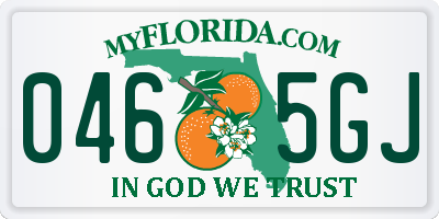 FL license plate 0465GJ