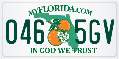 FL license plate 0465GV