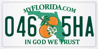 FL license plate 0465HA