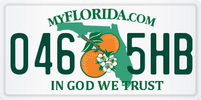 FL license plate 0465HB