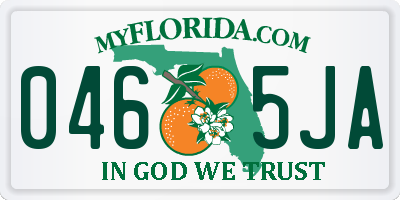FL license plate 0465JA