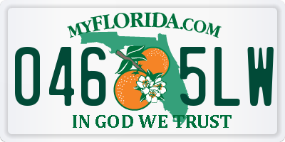 FL license plate 0465LW
