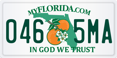 FL license plate 0465MA
