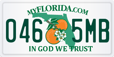 FL license plate 0465MB