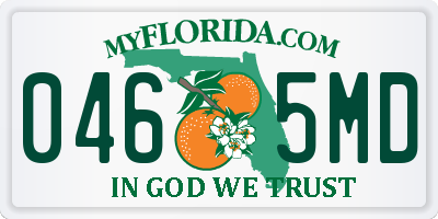 FL license plate 0465MD