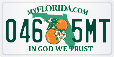 FL license plate 0465MT