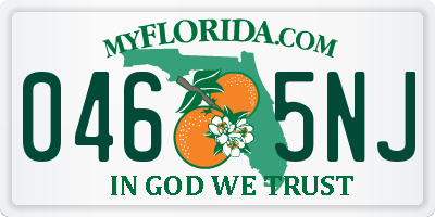FL license plate 0465NJ